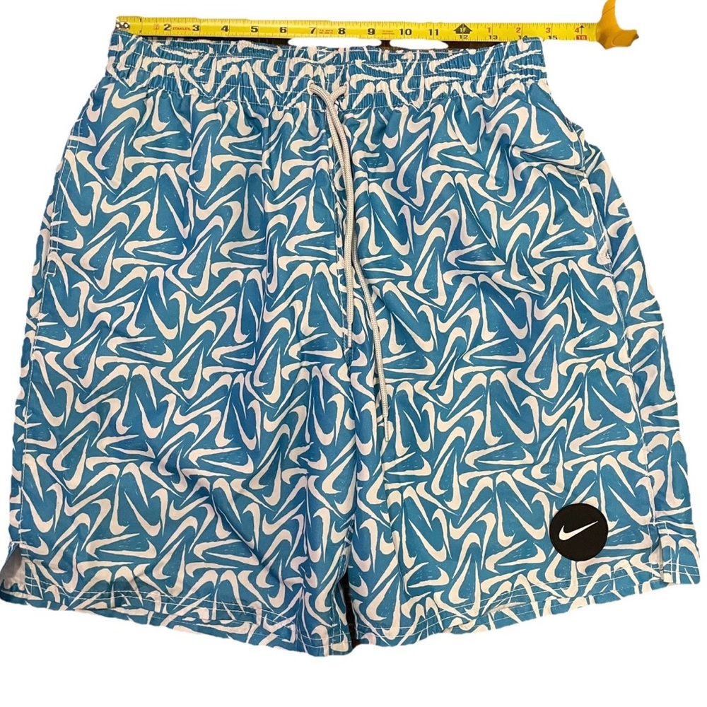 Nike Swoosh Union Blue All Over Print Swim Trunks Men’s Large Rare - Picture 7 of 8